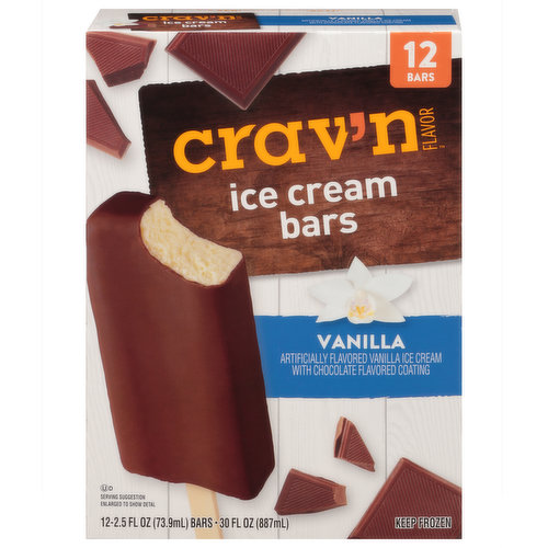 Crav'n Flavor Ice Cream Bars, Vanilla