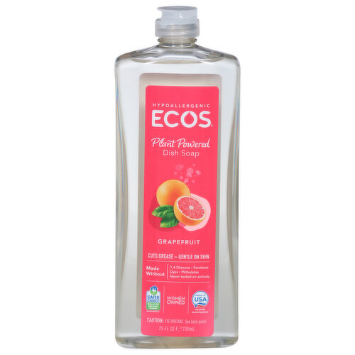 Ecos Dish Soap, Grapefruit, Plant Powered