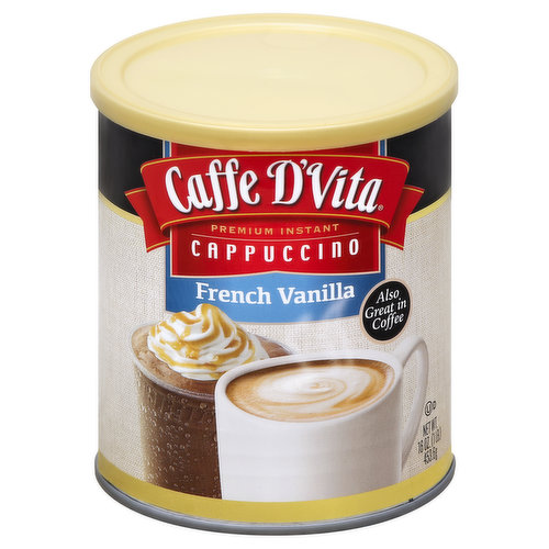 Caffe D'Vita Cappuccino, Premium Instant, French Vanilla