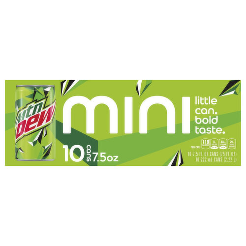 Mtn Dew Soda, Mini Cans