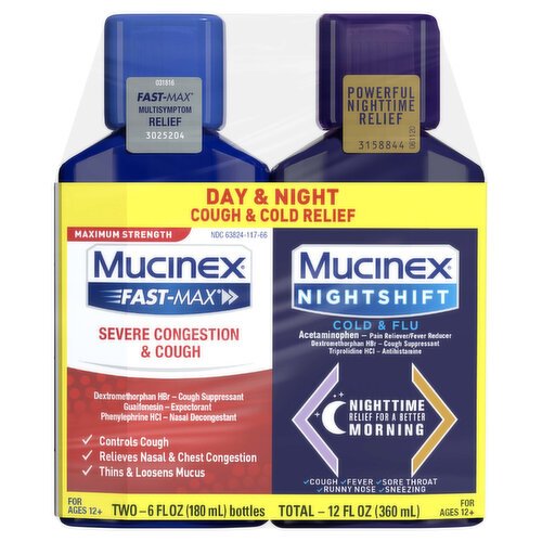 Mucinex Cough & Cold Relief, Day & Night