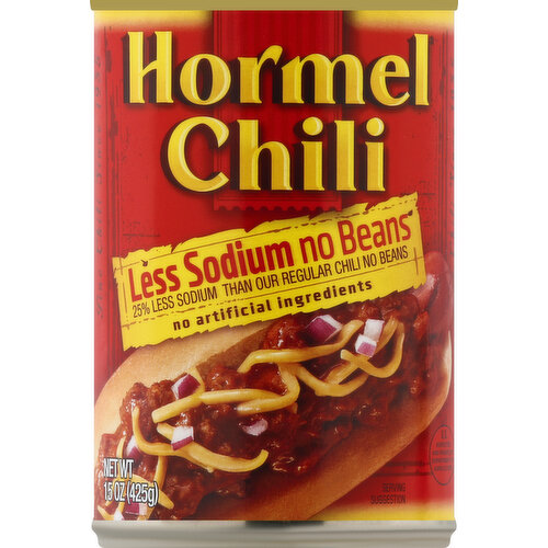 Hormel Chili, Less Sodium, No Beans