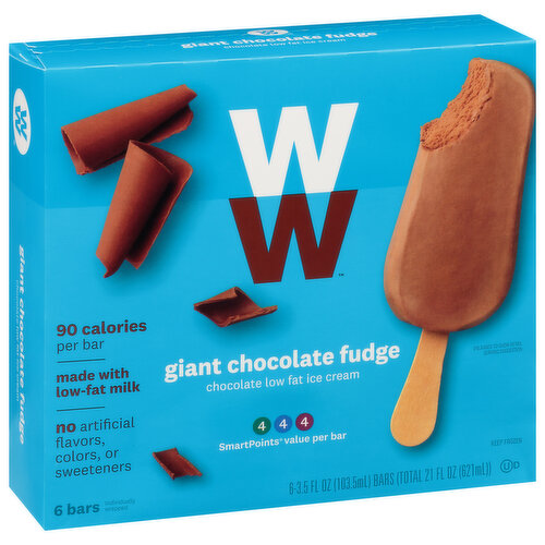 WW Ice Cream Bars, Chocolate Fudge, Giant