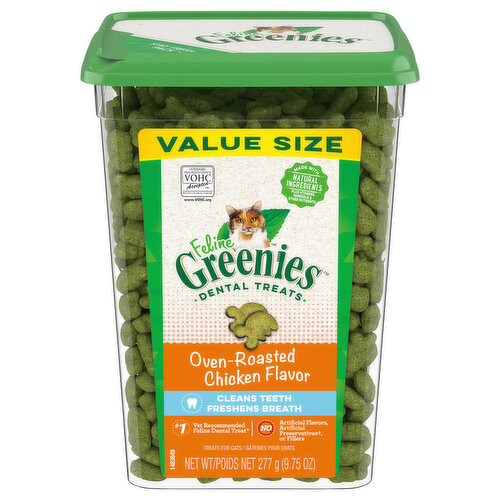 Feline Greenies Treats for Cats, Oven-Roasted Chicken Flavor, Value Size