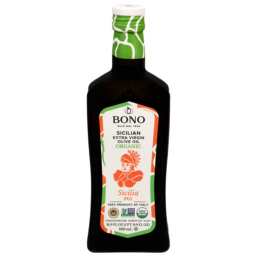 Bono Olive Oil, Organic, Extra Virgin, Sicilian