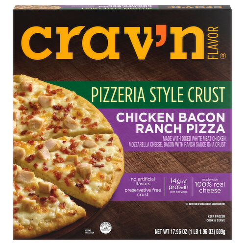 Crav'n Flavor Pizza, Pizzeria Style Crust, Chicken Bacon Ranch