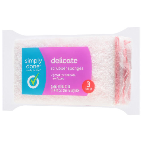 Simply Done Scrubber Sponges, Non-Scratch, 3 Pack