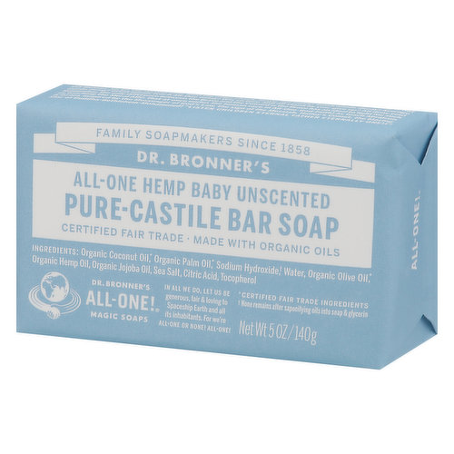 Dr. Bronner's Baby Unscented Pure-Castile Bar Soap - 5oz