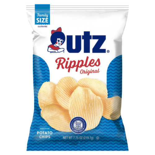 Utz Potato Chips, Original, Ripples, Family Size