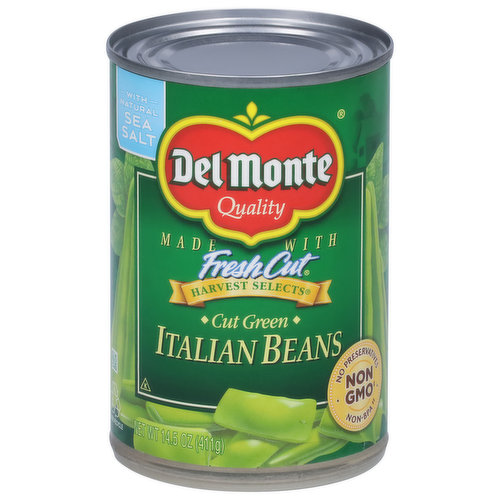 Del Monte Italian Beans, Cut Green, Harvest Select