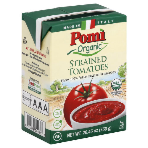 Pomi Tomatoes, Strained, Organic