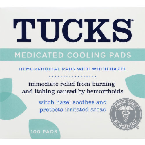 Tucks Cooling Pads, Medicated - 100 pads