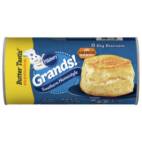 Make family meals grand with the home-baked goodness of Grands! Biscuits. Buttery, fluffy and fresh from the oven, every bite will remind you of that warm homemade feeling you love. Our recipe includes no colors from artificial sources and no high fructose corn syrup.