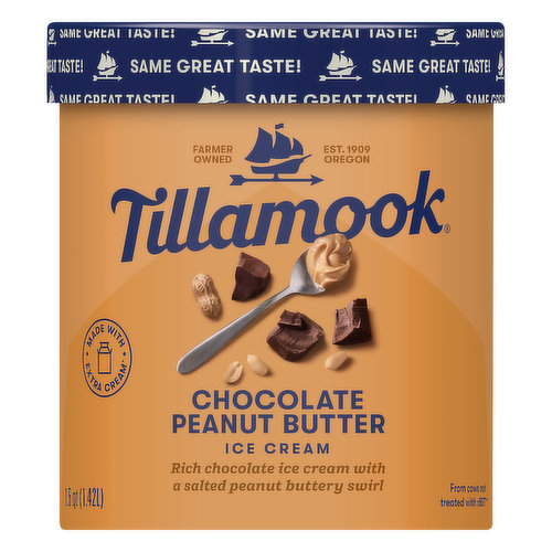 Tillamook Ice Cream, Chocolate Peanut Butter - FRESH by Brookshire's