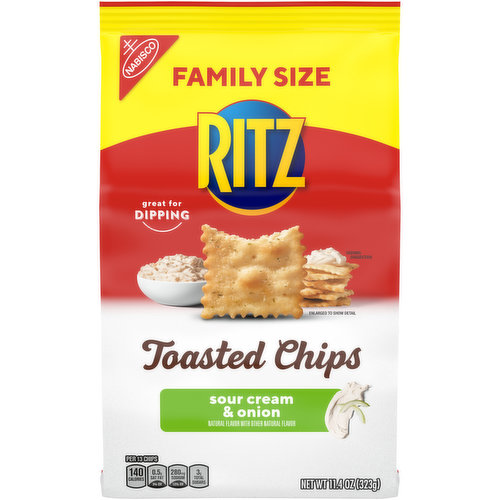 RITZ RITZ Toasted Chips Sour Cream and Onion Crackers, Family Size, 11.4 oz