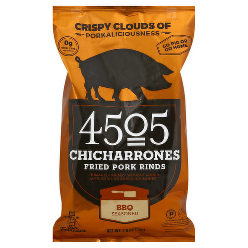 4505 Meats Fried Pork Rinds, BBQ Seasoned, Chicharrones