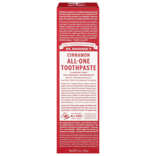 Dr. Bronner's Toothpaste, All-One, Cinnamon