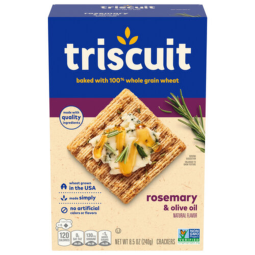 TRISCUIT Triscuit Rosemary & Olive Oil Whole Grain Wheat Crackers, 8.5 oz