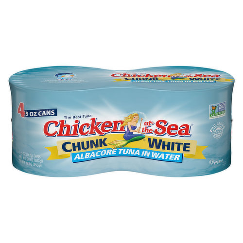 The best tuna. Dolphin safe. Wild caught. Wild caught from deep waters, this select Chunk White tuna is a delicious, nutritious choice with 0g carbs and no added preservatives. Enter your can code at www.chickenofthesea.com/trace. Traceable from Ocean to Plate. SeaChange is committed to ensure the seas are sustainable now and for future generations. Discover the four pillars of our strategy. Sea Change (SeaChange is the sustainability strategy of our parent company, Thai Union): Safe & legal labor, responsible sourcing, responsible operations, people & communities. www.seachangesustainability.org/our-tuna-commitment.