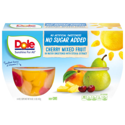 Dole Cherry Mixed Fruit, in Water Sweetened with Stevia Extract