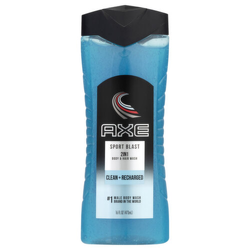 AXE Body & Hair Wash, 2-in-1, Sport Blast, Clean + Recharged