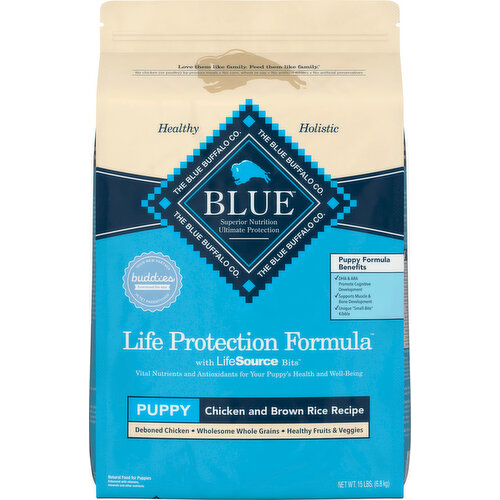 Blue Buffalo Food for Puppies, Natural, Chicken and Brown Rice Recipe, Puppy