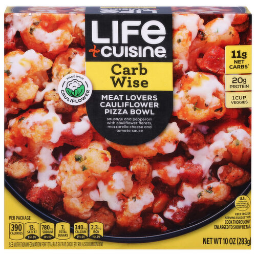 Life Cuisine Pizza Bowl, Meat Lovers Cauliflower