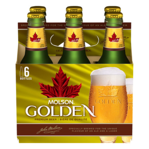 Molson Golden Beer, Premium, 6 Pack