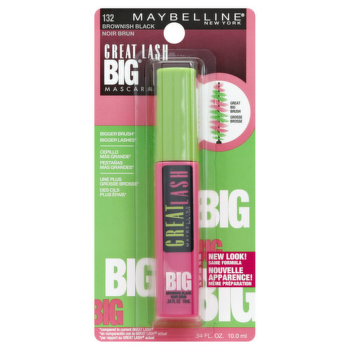 maybelline Mascara, Big, Brownish Black 132