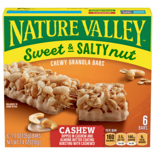 Nature Valley Granola Bars, Cashew, Sweet & Salty Nut, Chewy