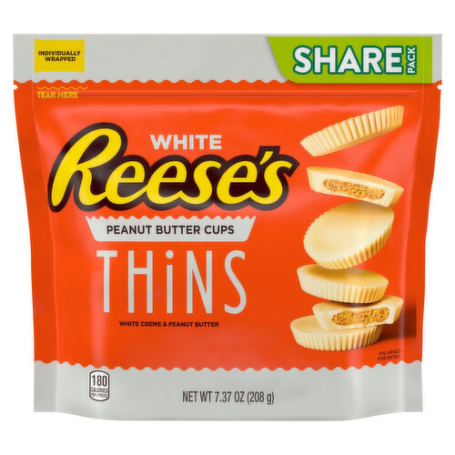 Reese's Peanut Butter Cups, White, Thins, Share Pack