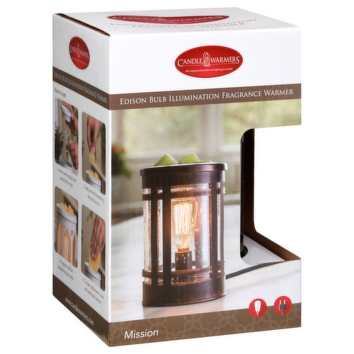 CANDLE WARMERS ETC. Fragrance Warmer, Edison Bulb Illumination, Mission