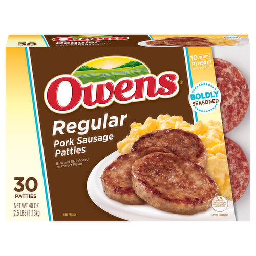 Owens Pork Sausage Patties, Regular