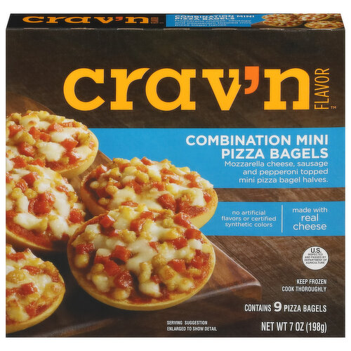 Crav'n Flavor Pizza Bagels, Combination, Mini