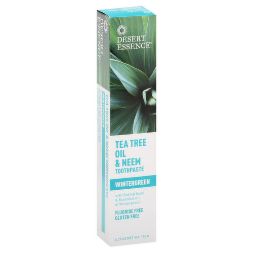Desert Essence Toothpaste, Tea Tree Oil & Neem, Wintergreen