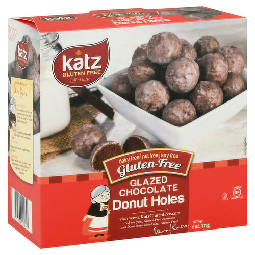 Katz Donut Holes, Gluten-Free, Glazed Chocolate