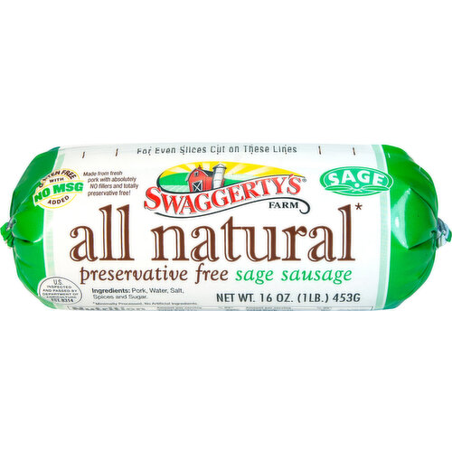 Swaggerty's Farm Sausage, Preservative Free, All Natural, Sage