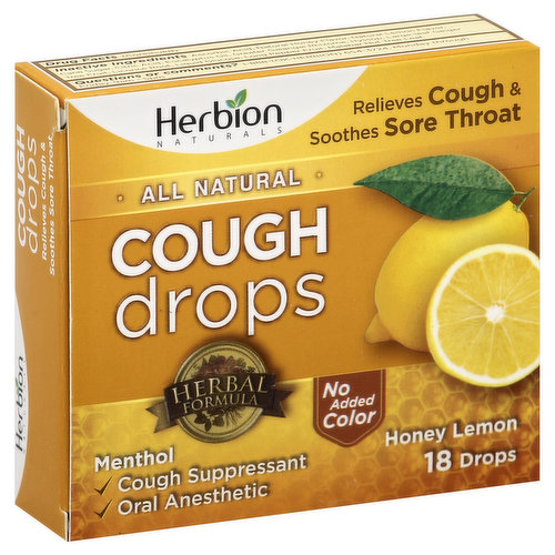 Herbion Cough Drops, Honey Lemon