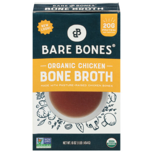Bare Bones Bone Broth, Organic, Chicken