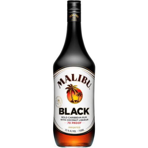 Malibu Caribbean Rum, Bold, Black