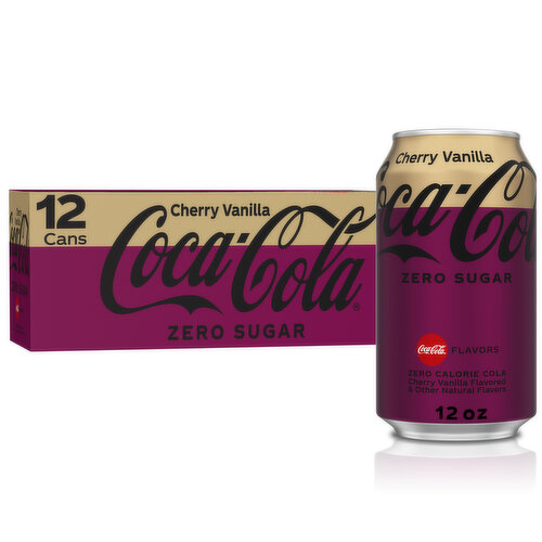 Coca-Cola Zero Sugar Coca-Cola Cherry Vanilla Zero Sugar Fridge Pack Cans, 12 fl oz, 12 Ct