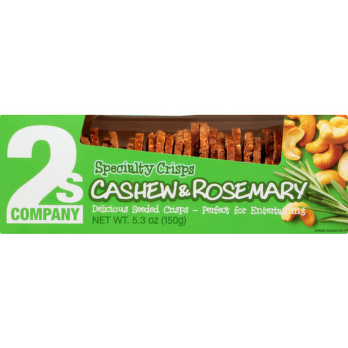 2s Company Specialty Crisps, Cashew & Rosemary