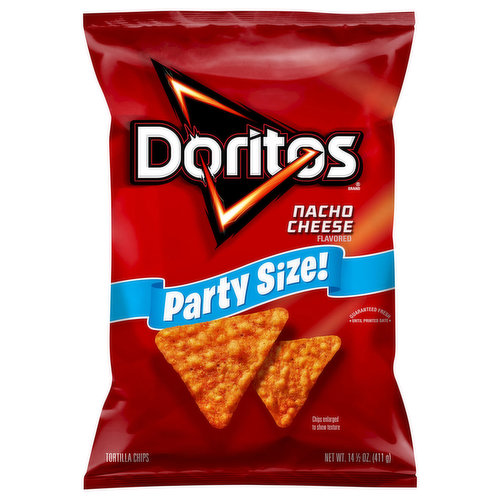 Tortilla Chips, Nacho Cheese Flavored, Party Size