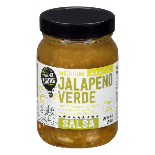 Culinary Tours Salsa, Jalapeno Verde, Medium