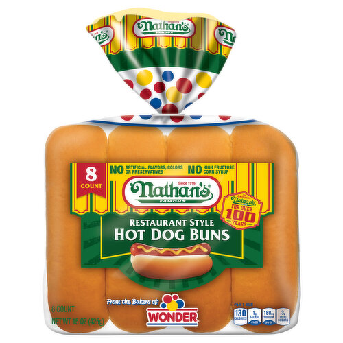 Nathan's Famous Hot Dog Buns, Restaurant Style