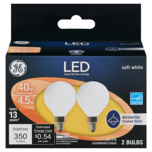 GE Light Bulb, LED, Soft White, 4.5 Watts