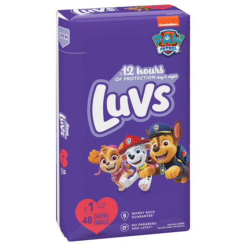 Luvs Diapers, Paw Patrol, 1 (8-14 lb), Jumbo Pack