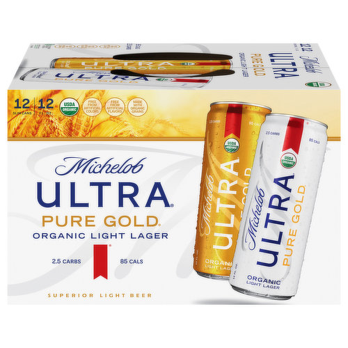 Michelob Ultra Beer, Superior Light, 12 Pack - 12 pack, 16 fl oz bottles