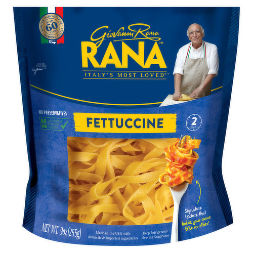 Enjoy the flavors of Italy with our Fettuccine. With over 50 years of pasta making experience, our products will allow you to experience the taste of Italy from your own home. Giovanni Rana Pasta uses the highest quality ingredients to make products that can be enjoyed by everyone.