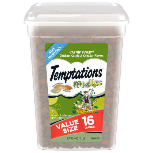 Temptations Treats for Cats, Chicken Catnip & Cheddar Flavors, Catnip Fever, Value Size